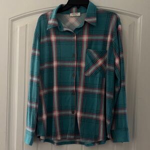 Zenanna tshirt material plaid long sleeve